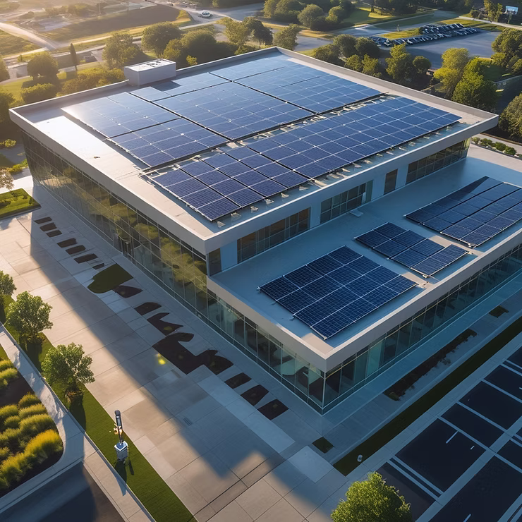 Commercial rooftop evaluated for solar panel installation