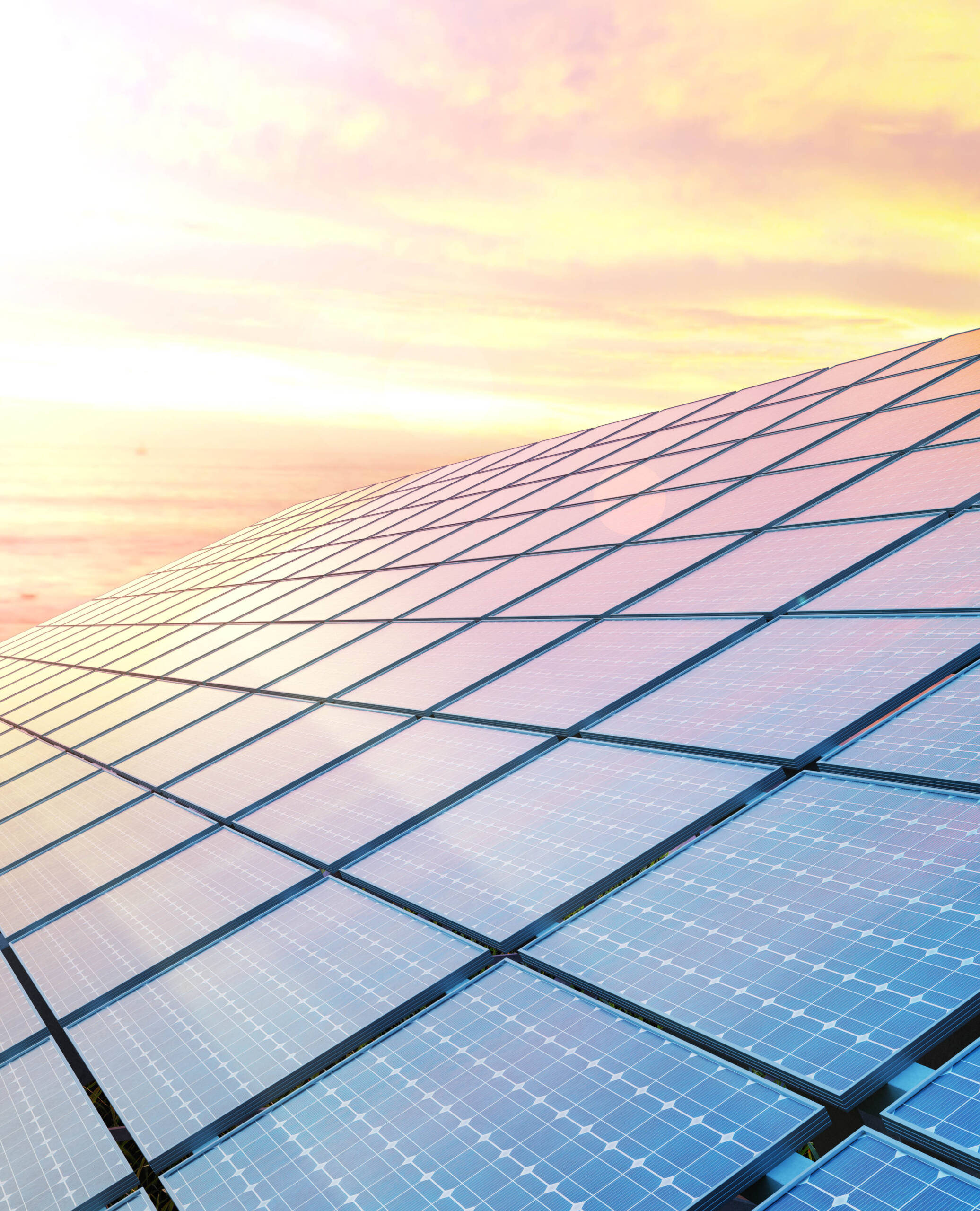 colse up solar panels on sunset. 3d illustration colose up solar panels on sunset.